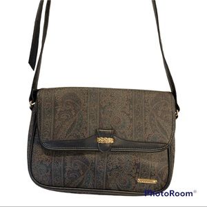 Liz Claiborne purse crossbody Black with paisley print